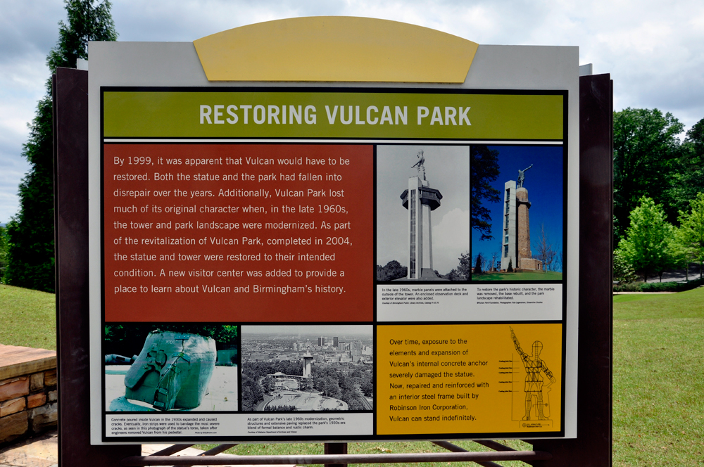 sign about restoring Vulcan Park